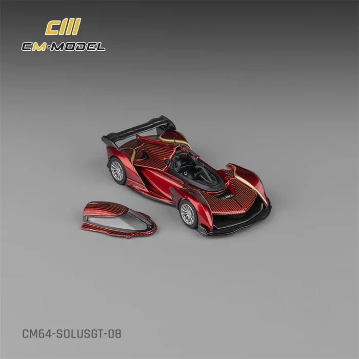 CM MODEL 1:64 SolusGT Metallic wine red with gold line Diecast Model Car