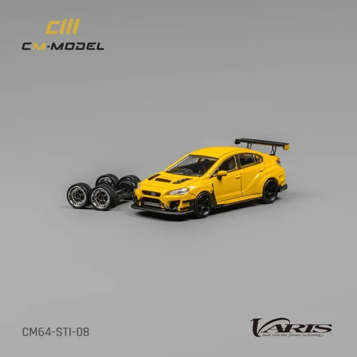 CM MODEL 1:64 STI WRX Varis Yellow Collection Miniature DieCast Model Car