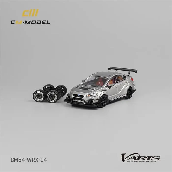 CM MODEL  1:64 Varis Widebody 2.0 WRX Silver Diecast Model Car
