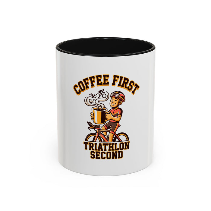 Coffee First Triathlon Second Mug – Two-Tone Cycling Coffee Cup (11oz/15oz)