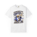 Coffee Powered Running T-Shirt – "Powered by Coffee and Finish Line" Graphic Tee