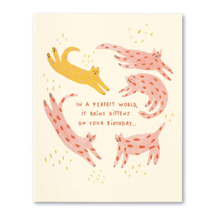 Compendium "In a Perfect World, It Rains Kittens on Your Birthday" Card