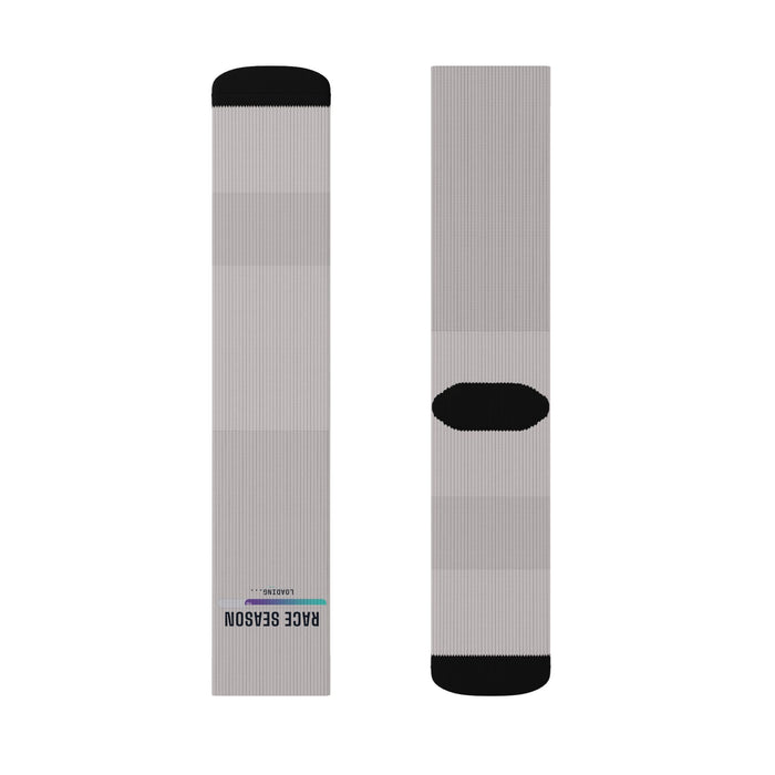 Crew-Length Sublimation Socks Gray - All Over Prints - lifestyle view