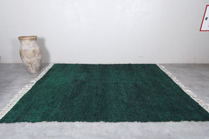 Custom Dark Green Moroccan rug - Handmade wool area rug - custom moroccan rugs