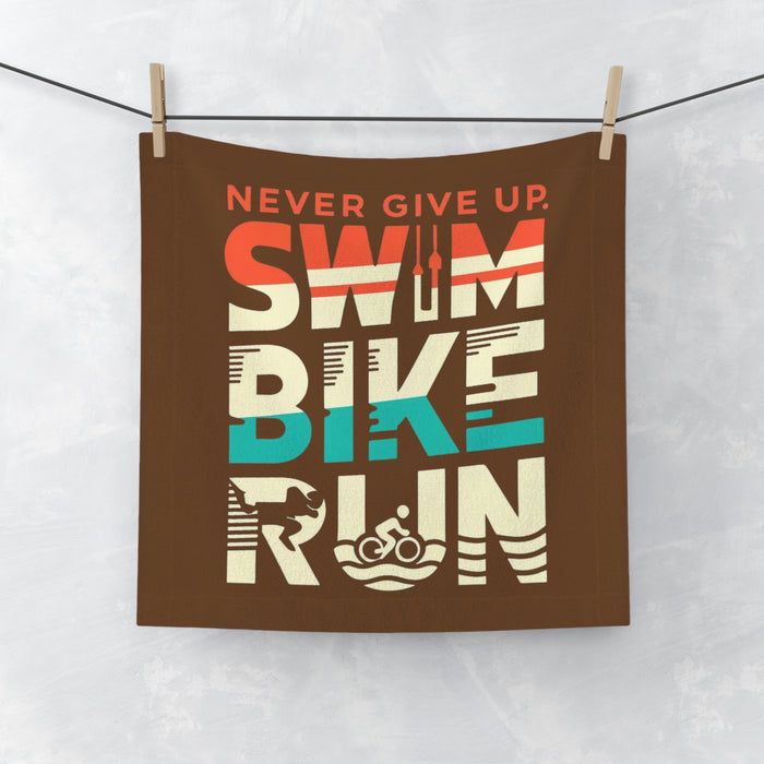 Customizable Triathlon Face Towel 13x13 - Home Decor - detail view
