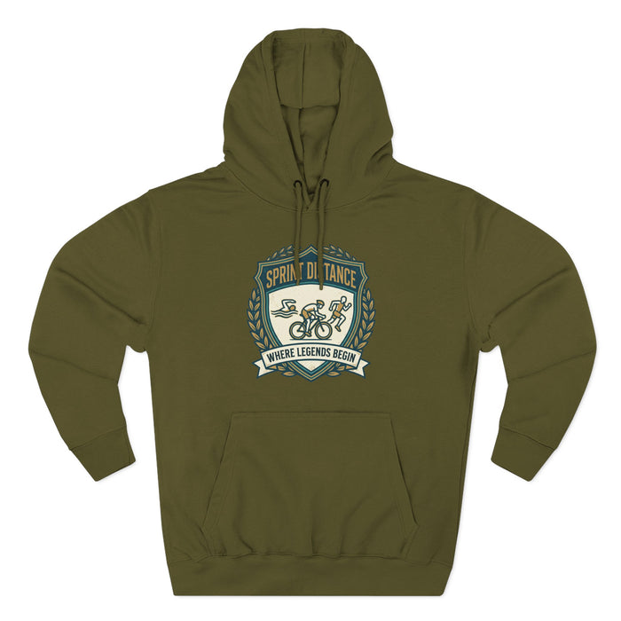 Cycling Crest Hoodie — "Spring Distance: Where Legends Begin" Fleece