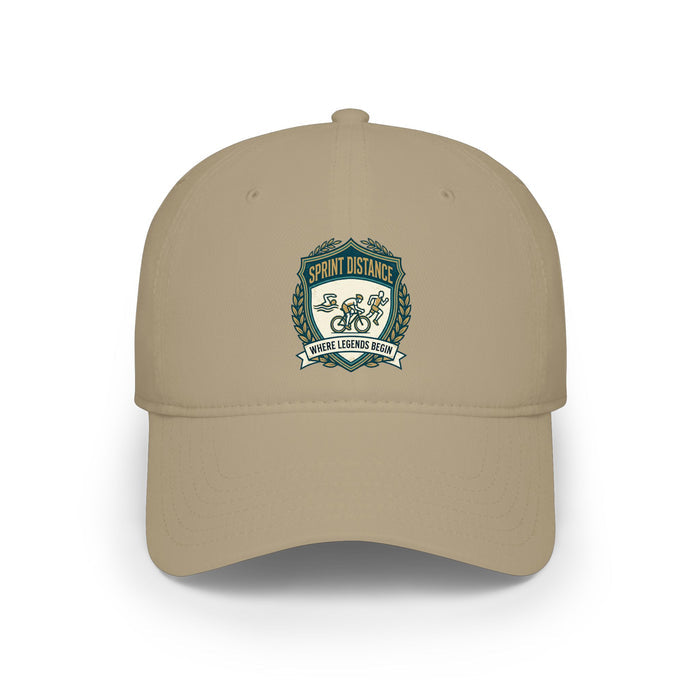 Cycling Crest Low Profile Baseball Cap — 'Sprint Distance' Retro Bik