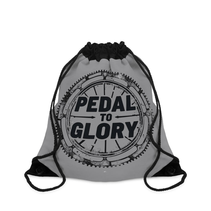 Cycling Drawstring Bag - Pedal to Glory Commuter Gym Sack - Bags - detail view