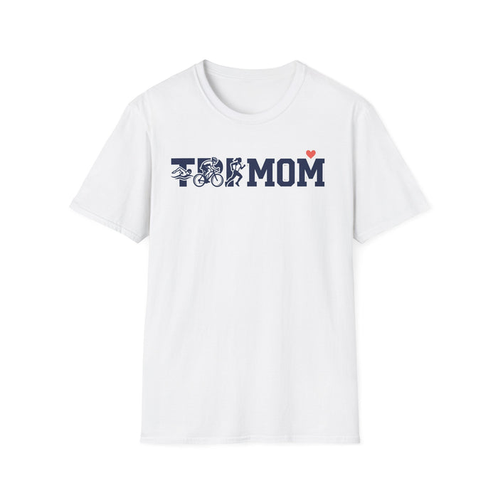 Cycling Mom T-Shirt – Mom with Bike Graphic & Heart