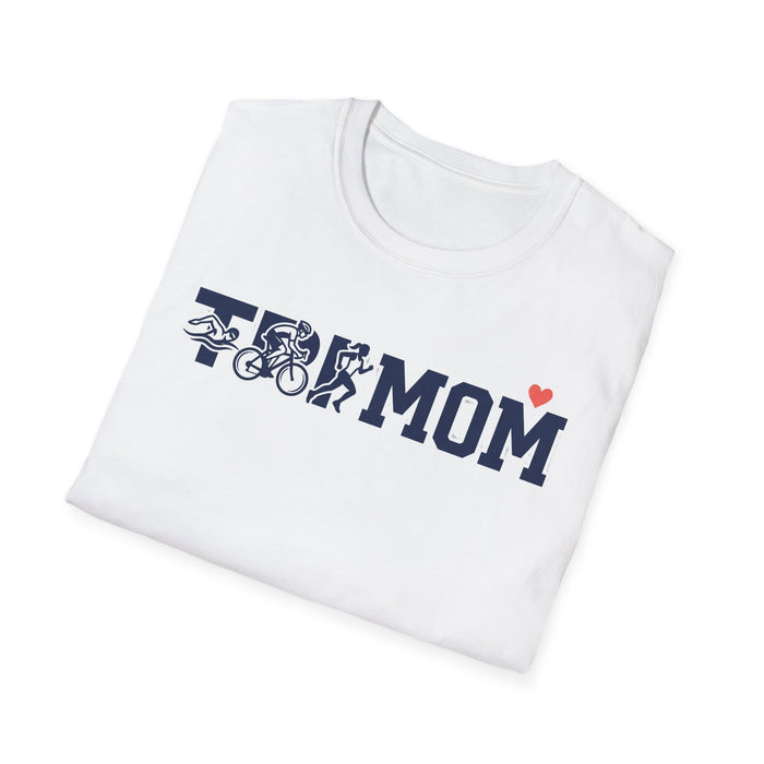 Cycling Mom T-Shirt – Mom with Bike Graphic & Heart