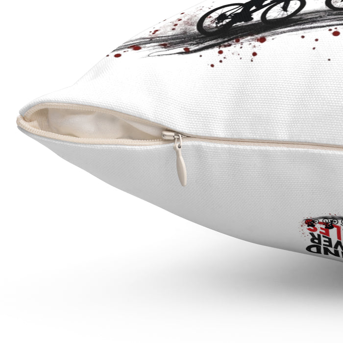 Cycling Motivation Pillow 14" x 14" - Home Decor - detail view