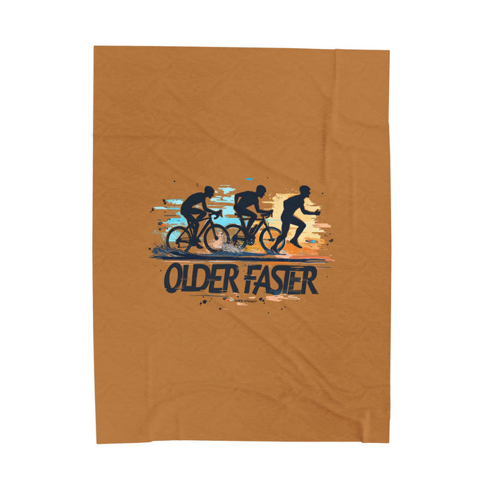 Cycling Velveteen Plush Blanket - All Over Prints - alternate view