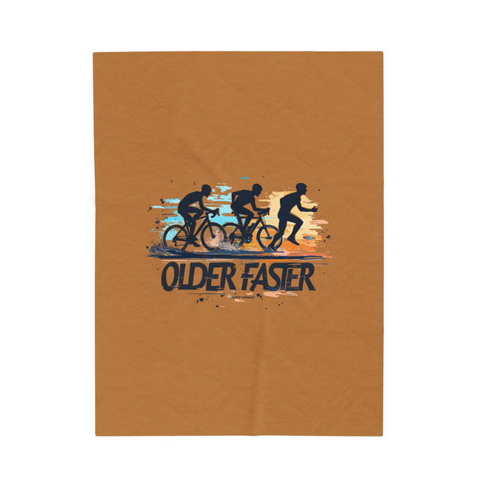 Cycling Velveteen Plush Blanket - All Over Prints - detail view