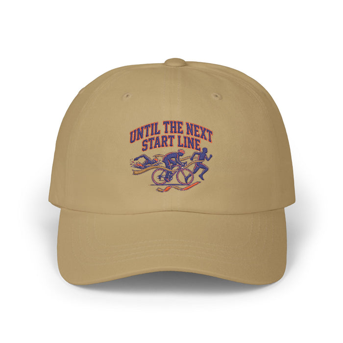 Dad Cap — "Until The Next Start Line" Running & Cycling Race Hat