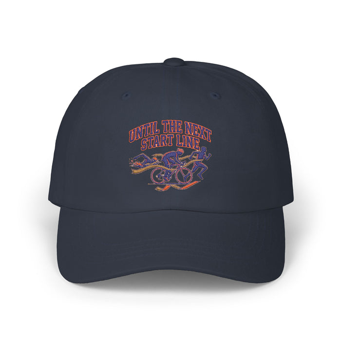 Dad Cap — "Until The Next Start Line" Running & Cycling Race Hat