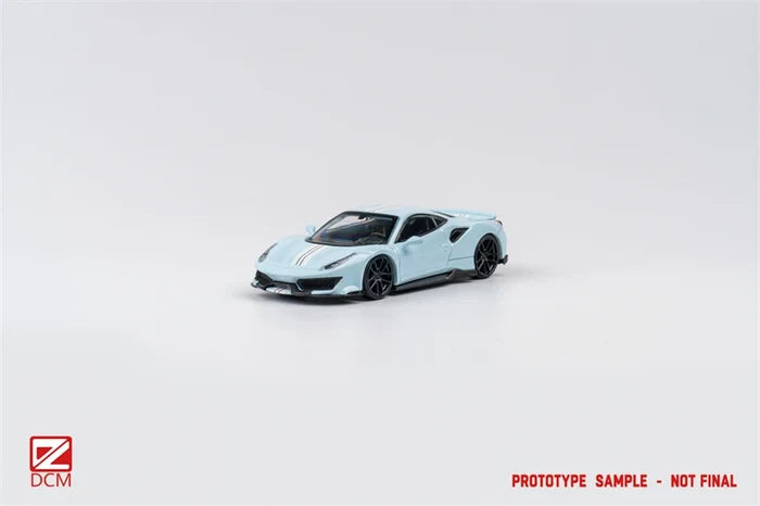 DCM 1:64 Novitec 488 Pista blue green Limited300 Diecast Model Car