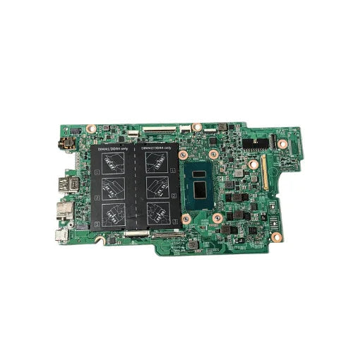 A Dell Latitude 3390 2-in-1 i5 8250U motherboard (K3GFH) by Dell, with integrated circuits, ports, RAM slots, and connectors on its surface.