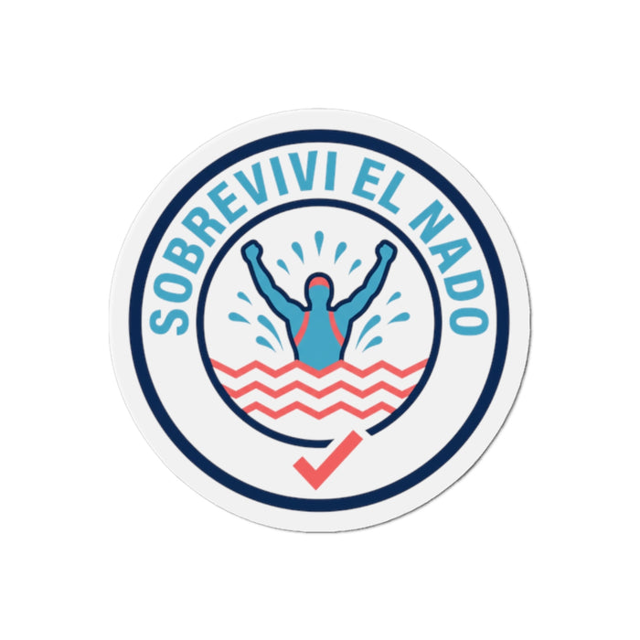 Die-Cut Magnet — “Sobreviví El Nado” Swim Survivor Circle Magnet