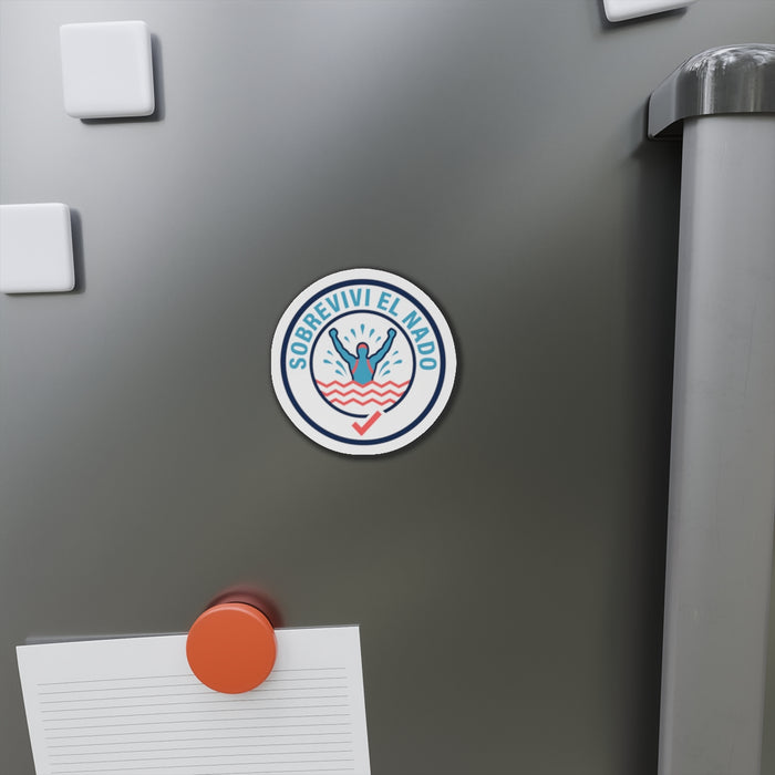 Die-Cut Magnet — “Sobreviví El Nado” Swim Survivor Circle Magnet