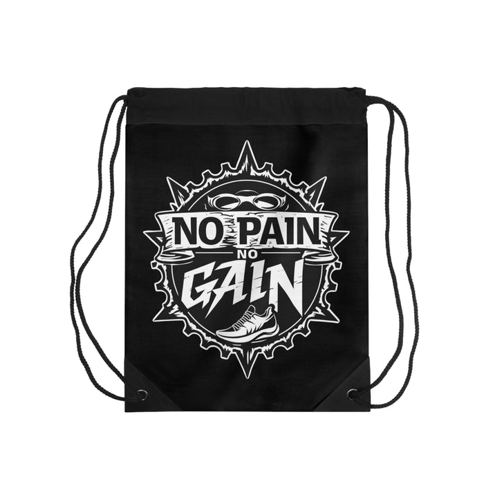 Drawstring Gym Bag - Quick-Dry Black Polyester Lined Zip - Bags