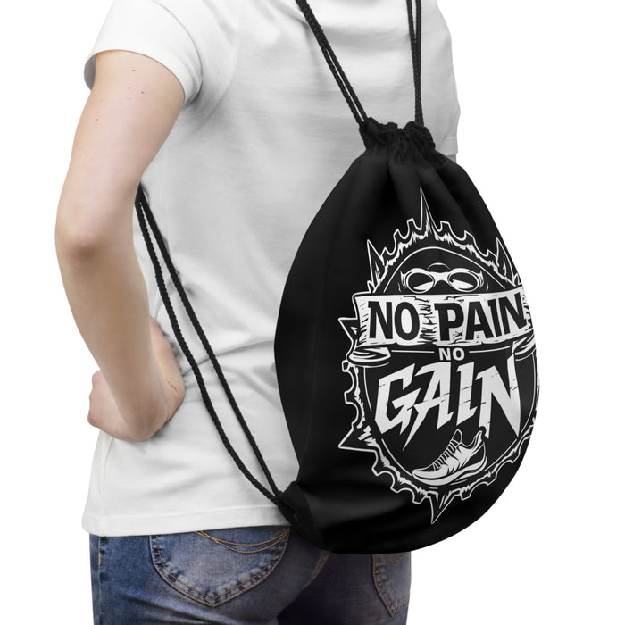 Drawstring Gym Bag - Quick-Dry Black Polyester Lined Zip - Bags - lifestyle view