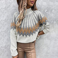 Dried Petals Mock Neck Long Sleeve Sweater