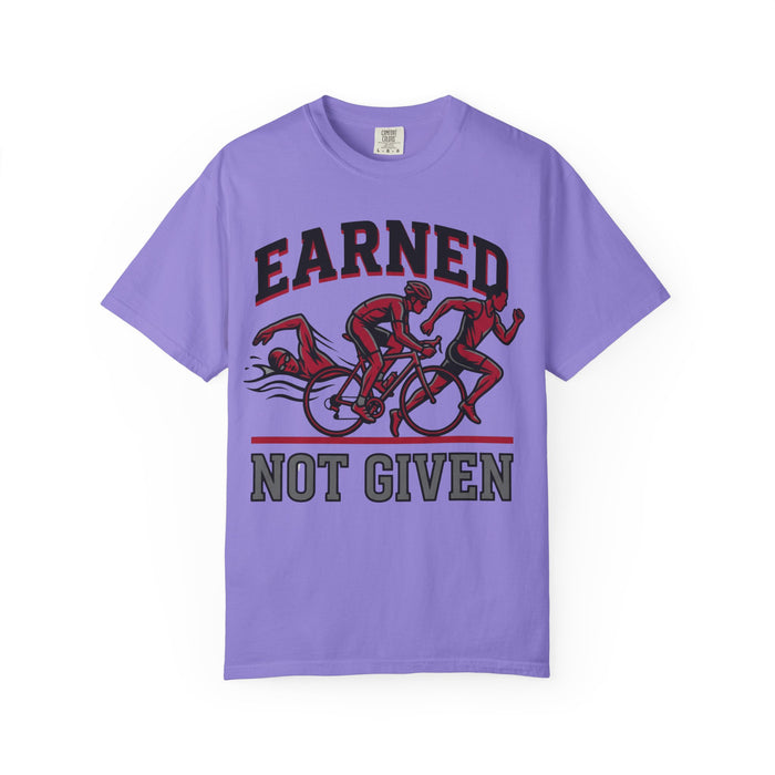 Earned Not Given Cycling T-Shirt — Motivational Bike Race Tee