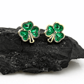 Enamel Shamrock Stud Earrings