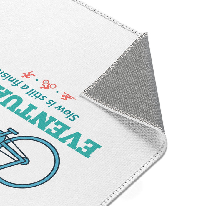 Eventually Sloth Transition Mat — "Slow Is Still a Finish" Triathlon Area Rug