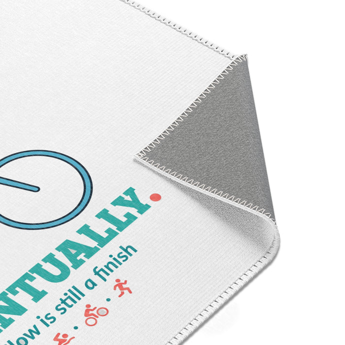 Eventually Sloth Transition Mat — "Slow Is Still a Finish" Triathlon Area Rug