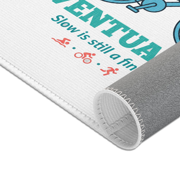 Eventually Sloth Transition Mat — "Slow Is Still a Finish" Triathlon Area Rug