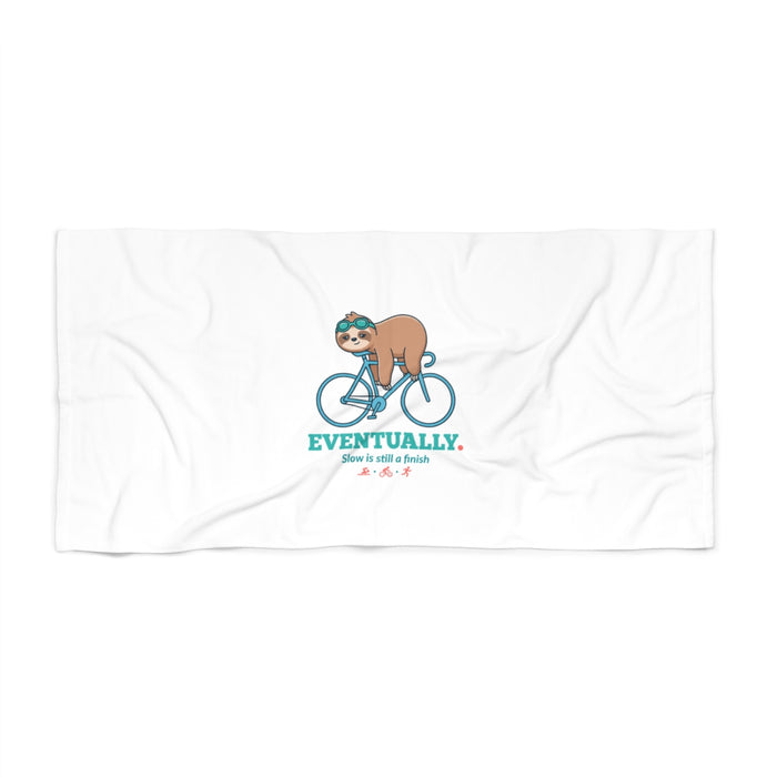 Eventually Sloth Triathlete Beach Towel