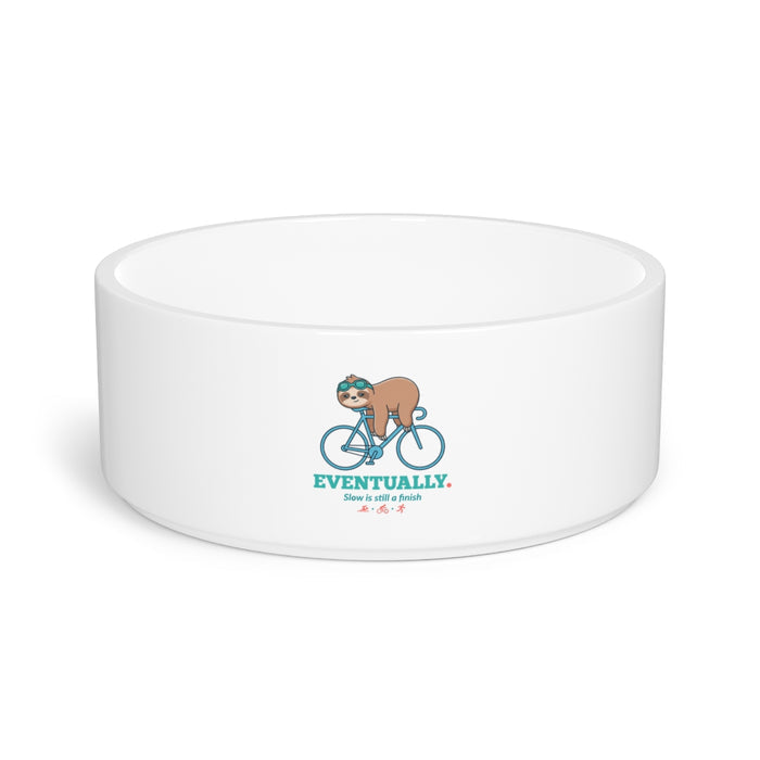 Eventually Sloth Triathlete Pet Bowl