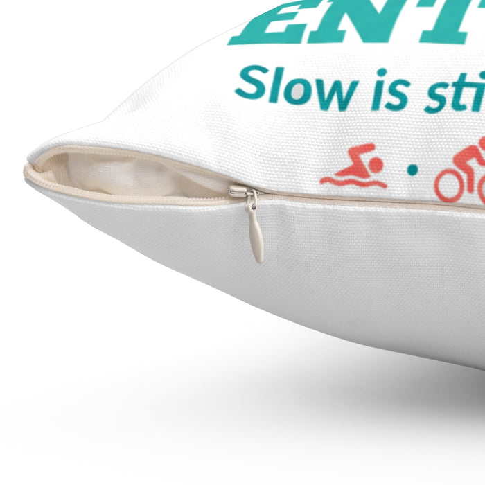 Eventually Sloth Triathlete Throw Pillow — side
