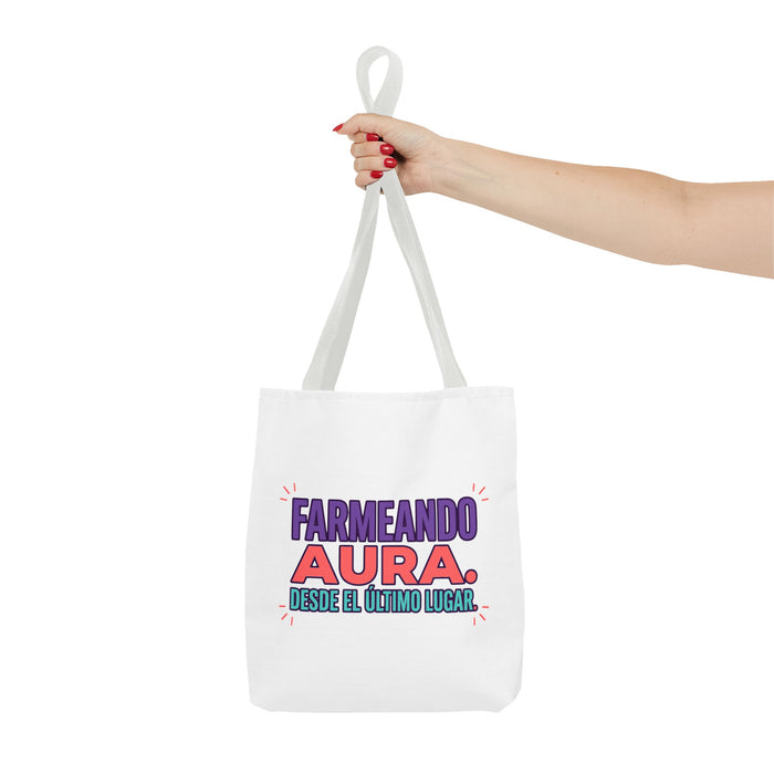 Farmeando Aura — Desde El Último Lugar Tote Bag