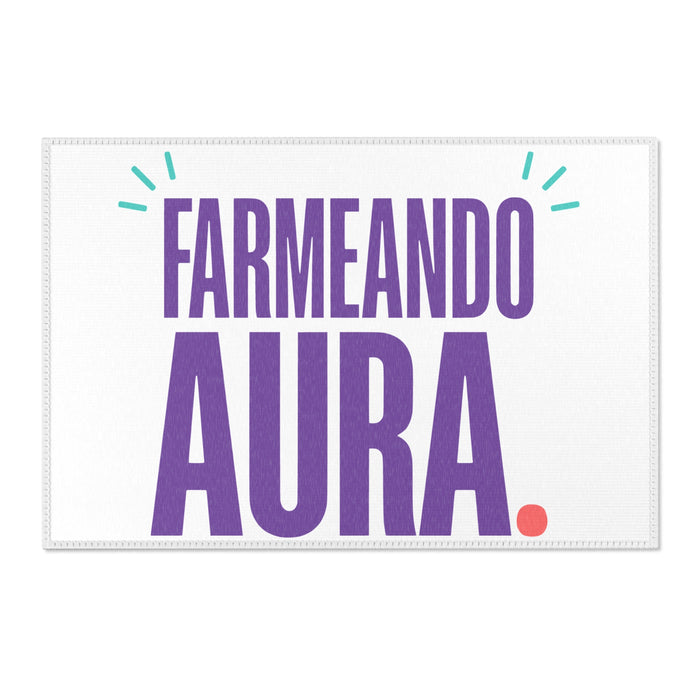 Farmeando Aura Transition Mat — Tapete de Triatlón con Humor | Area Rug