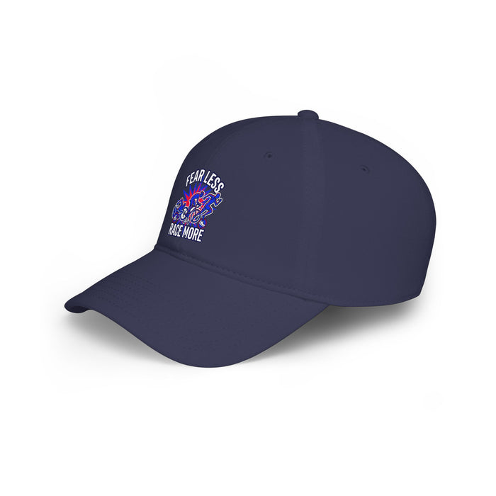 Fear Less Race More Baseball Cap — Racing Graphic Low Profile Hat