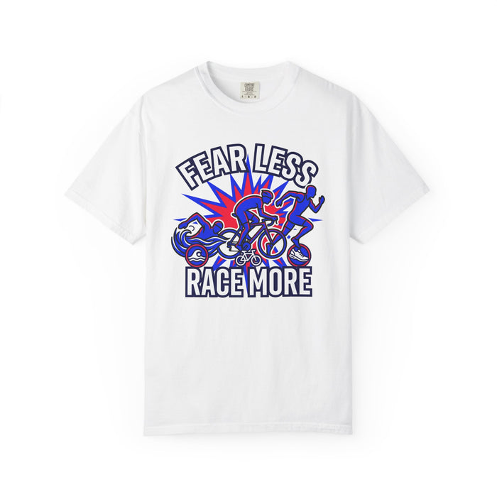 Fear Less Race More Cycling T-Shirt — Motivational Bike Racing Tee