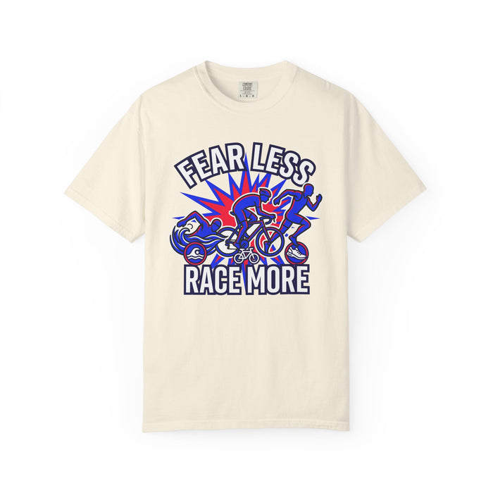 Fear Less Race More Cycling T-Shirt — Motivational Bike Racing Tee