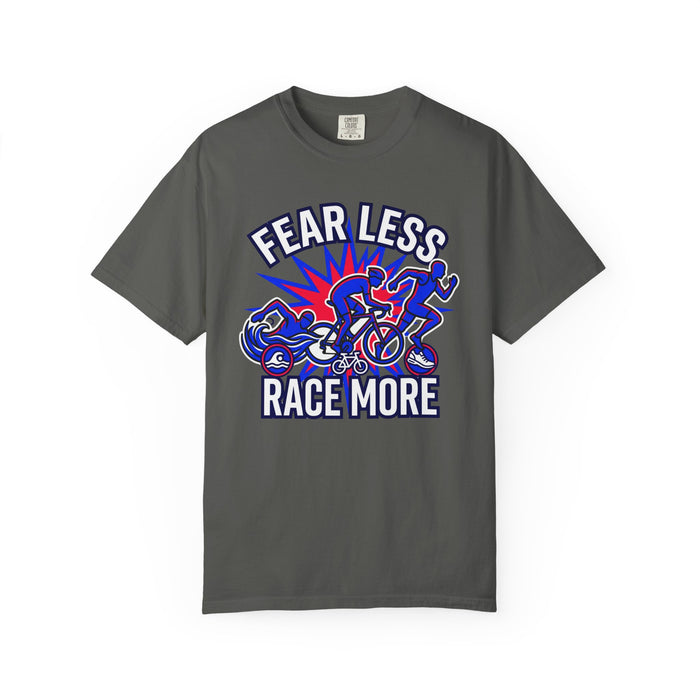 Fear Less Race More Cycling T-Shirt — Motivational Bike Racing Tee