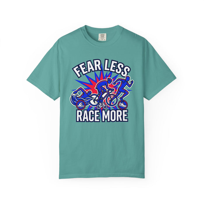 Fear Less Race More Cycling T-Shirt — Motivational Bike Racing Tee