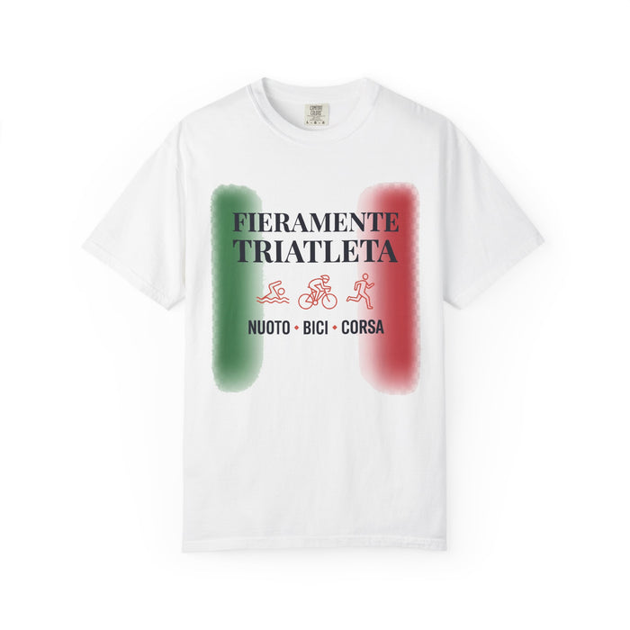 Fieramente Triatleta Bella+Canvas Unisex Tee — Swim Bike Run Italian