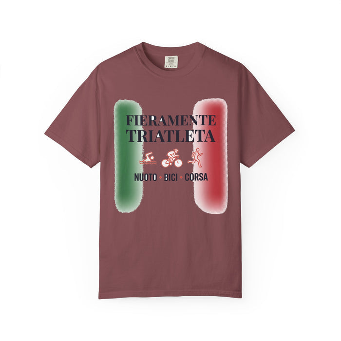 Fieramente Triatleta Bella+Canvas Unisex Tee — Swim Bike Run Italian
