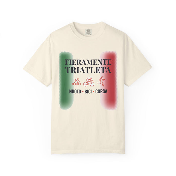 Fieramente Triatleta Bella+Canvas Unisex Tee — Swim Bike Run Italian