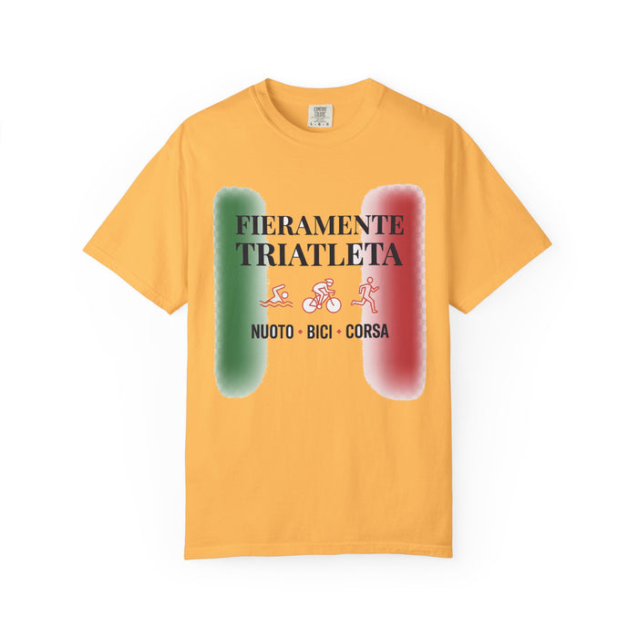 Fieramente Triatleta Bella+Canvas Unisex Tee — Swim Bike Run Italian