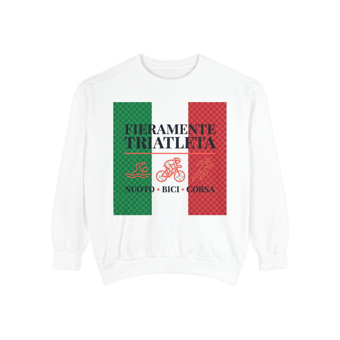 Fieramente Triatleta Crewneck Sweatshirt — Swim Bike Run Italian Tri