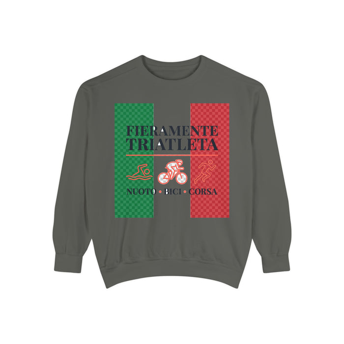 Fieramente Triatleta Crewneck Sweatshirt — Swim Bike Run Italian Tri