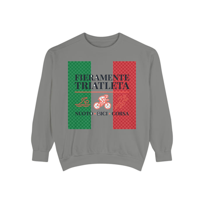 Fieramente Triatleta Crewneck Sweatshirt — Swim Bike Run Italian Tri