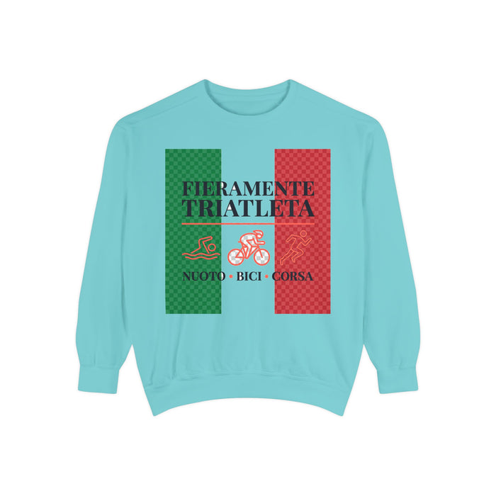 Fieramente Triatleta Crewneck Sweatshirt — Swim Bike Run Italian Tri