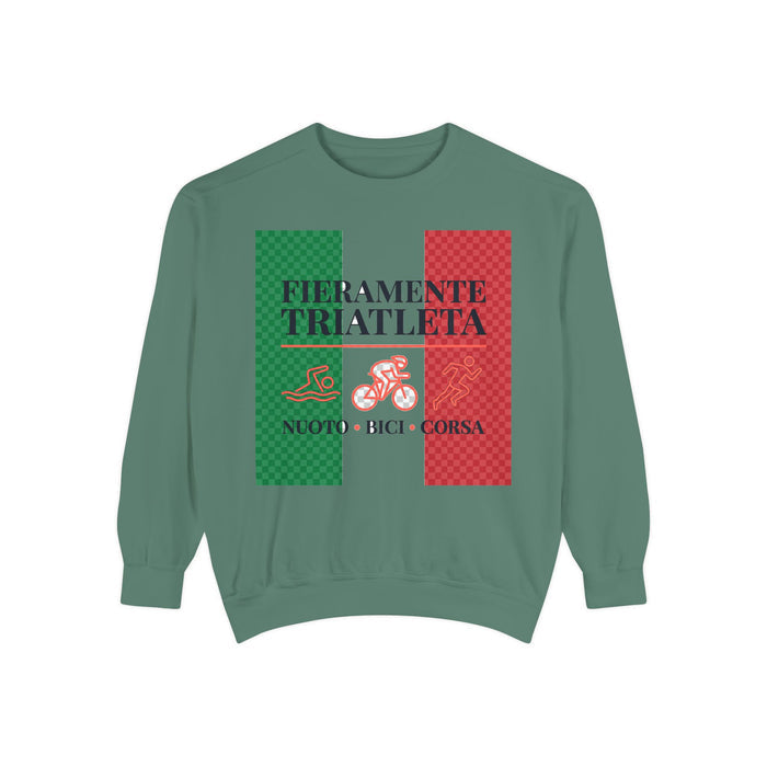 Fieramente Triatleta Crewneck Sweatshirt — Swim Bike Run Italian Tri